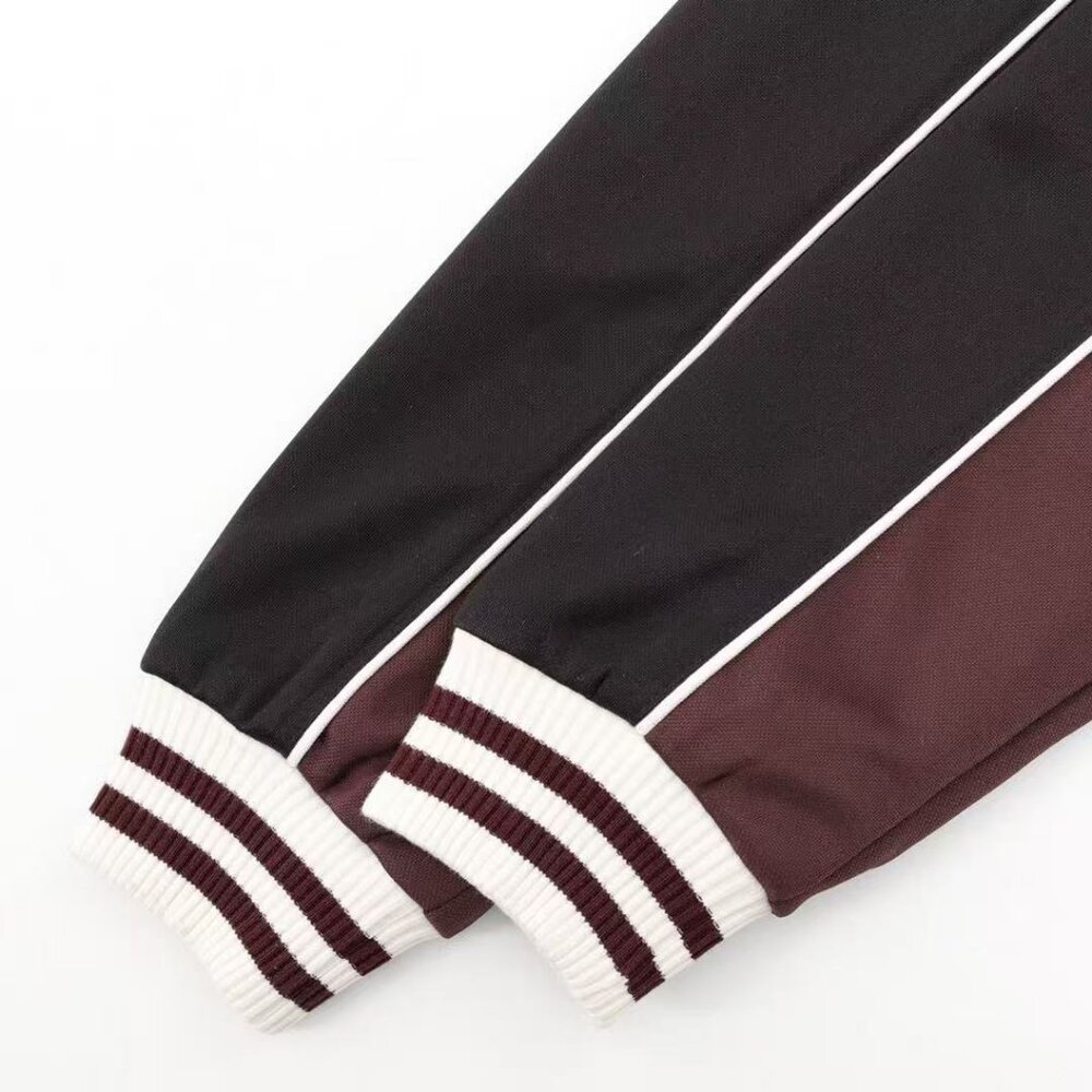 Celine Chocolate Patchwork Stand-Up Collar Baseba… - image 5